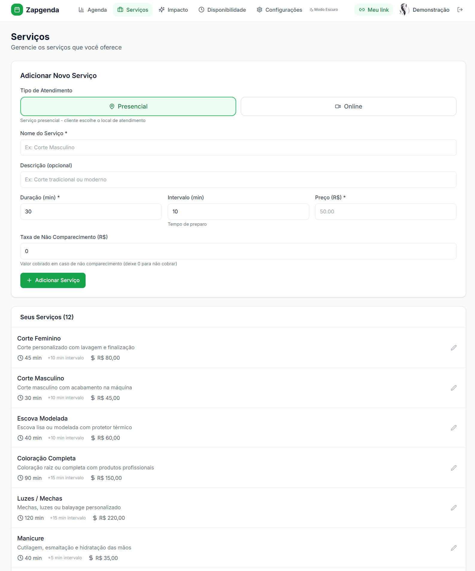 Gerenciamento de serviços